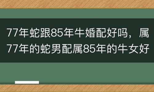 77年蛇跟85年牛婚配好吗，属77年的蛇男配属85年的牛女好不好