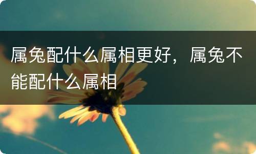 属兔配什么属相更好，属兔不能配什么属相
