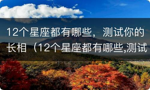 12个星座都有哪些，测试你的长相（12个星座都有哪些,测试你的长相）