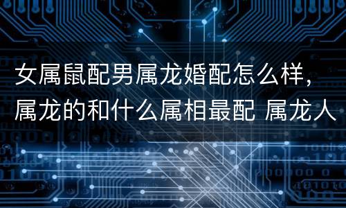 女属鼠配男属龙婚配怎么样，属龙的和什么属相最配 属龙人的婚配表