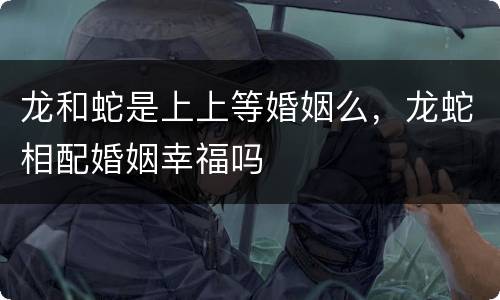 龙和蛇是上上等婚姻么，龙蛇相配婚姻幸福吗