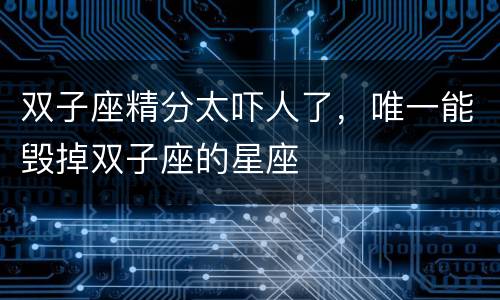 双子座精分太吓人了，唯一能毁掉双子座的星座