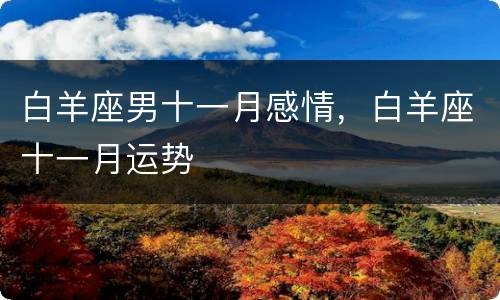 白羊座男十一月感情，白羊座十一月运势