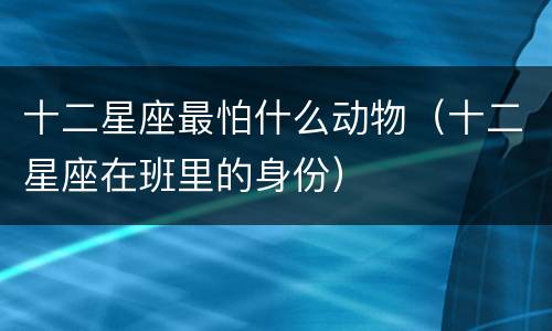 十二星座最怕什么动物（十二星座在班里的身份）
