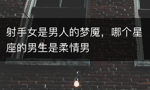 射手女是男人的梦魇，哪个星座的男生是柔情男