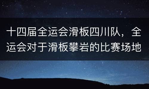 十四届全运会滑板四川队，全运会对于滑板攀岩的比赛场地是怎么设计的？