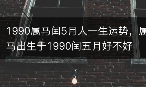 1990属马闰5月人一生运势，属马出生于1990闰五月好不好