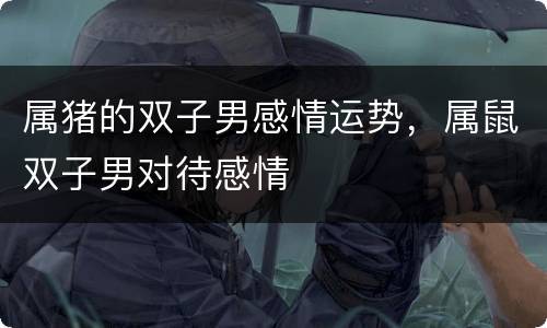 属猪的双子男感情运势，属鼠双子男对待感情