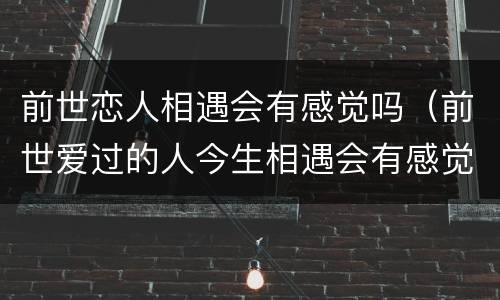 前世恋人相遇会有感觉吗（前世爱过的人今生相遇会有感觉吗）