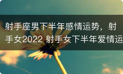 射手座男下半年感情运势，射手女2022 射手女下半年爱情运势