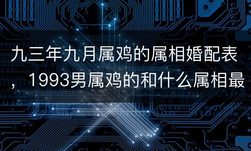 九三年九月属鸡的属相婚配表，1993男属鸡的和什么属相最配