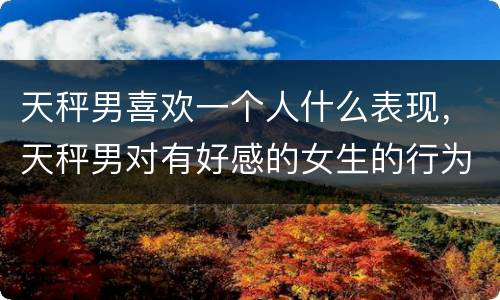 天秤男喜欢一个人什么表现，天秤男对有好感的女生的行为