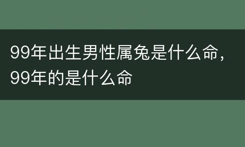 99年出生男性属兔是什么命，99年的是什么命