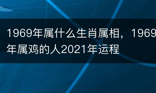 1969年属什么生肖属相，1969年属鸡的人2021年运程