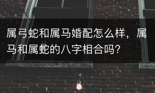属弓蛇和属马婚配怎么样，属马和属蛇的八字相合吗?