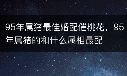 95年属猪最佳婚配催桃花，95年属猪的和什么属相最配