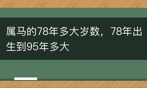 属马的78年多大岁数，78年出生到95年多大