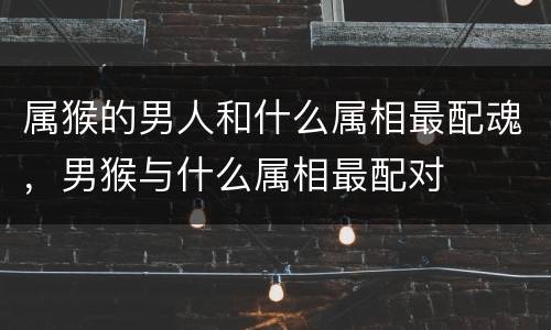 属猴的男人和什么属相最配魂，男猴与什么属相最配对