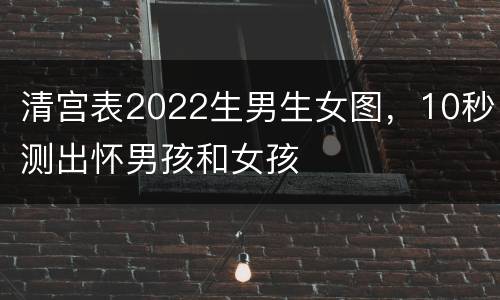 清宫表2022生男生女图，10秒测出怀男孩和女孩