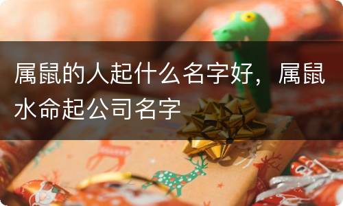 属鼠的人起什么名字好，属鼠水命起公司名字