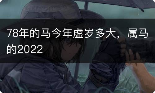 78年的马今年虚岁多大，属马的2022