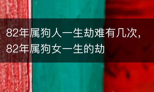 82年属狗人一生劫难有几次，82年属狗女一生的劫