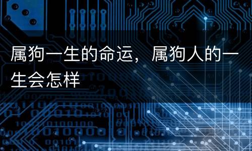 属狗一生的命运，属狗人的一生会怎样