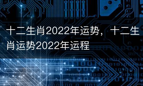 十二生肖2022年运势，十二生肖运势2022年运程