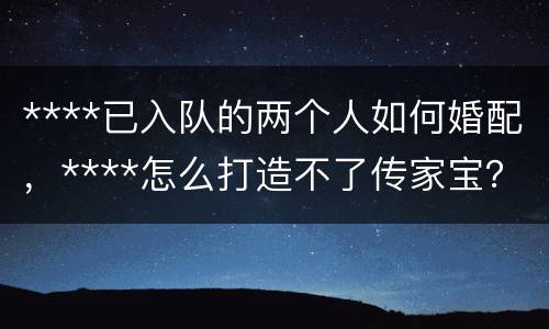 ****已入队的两个人如何婚配，****怎么打造不了传家宝？