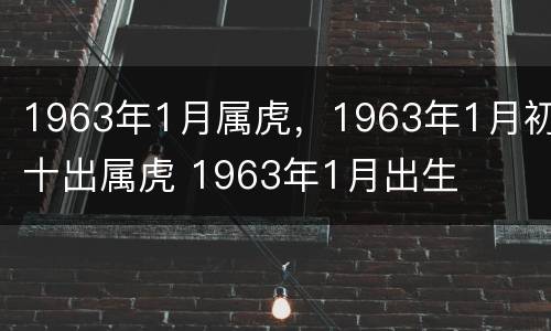 1963年1月属虎，1963年1月初十出属虎 1963年1月出生