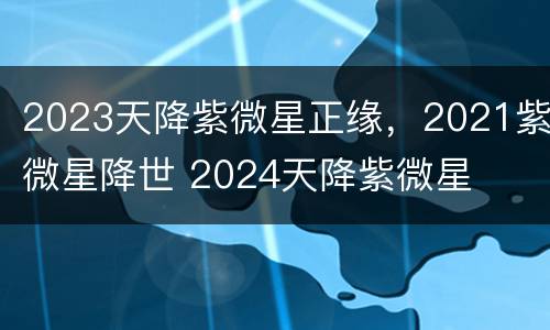 2023天降紫微星正缘，2021紫微星降世 2024天降紫微星