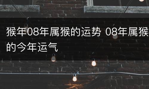 猴年08年属猴的运势 08年属猴的今年运气