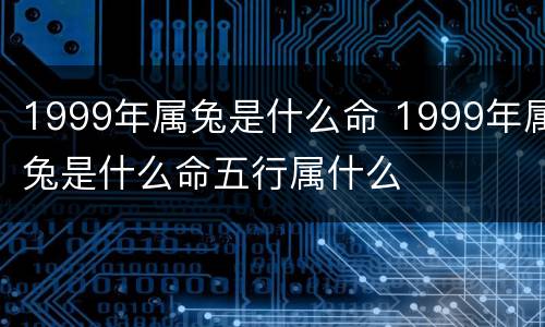 1999年属兔是什么命 1999年属兔是什么命五行属什么