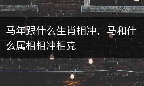 马年跟什么生肖相冲，马和什么属相相冲相克