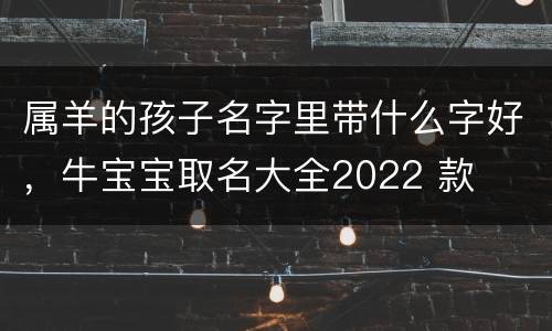 属羊的孩子名字里带什么字好，牛宝宝取名大全2022 款