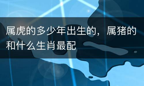 属虎的多少年出生的，属猪的和什么生肖最配