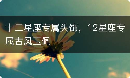 十二星座专属头饰，12星座专属古风玉佩