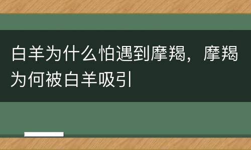 白羊为什么怕遇到摩羯，摩羯为何被白羊吸引