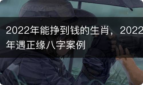 2022年能挣到钱的生肖，2022年遇正缘八字案例