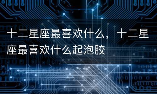 十二星座最喜欢什么，十二星座最喜欢什么起泡胶