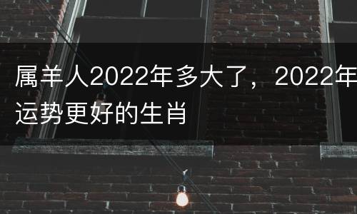 属羊人2022年多大了，2022年运势更好的生肖