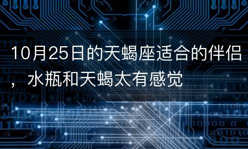 10月25日的天蝎座适合的伴侣，水瓶和天蝎太有感觉