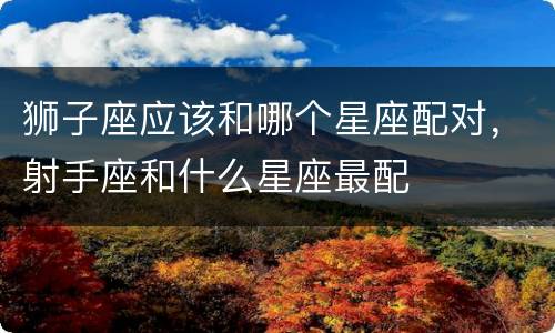狮子座应该和哪个星座配对，射手座和什么星座最配