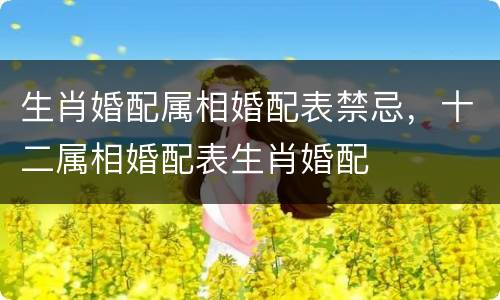 生肖婚配属相婚配表禁忌，十二属相婚配表生肖婚配