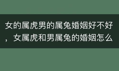 女的属虎男的属兔婚姻好不好，女属虎和男属兔的婚姻怎么样