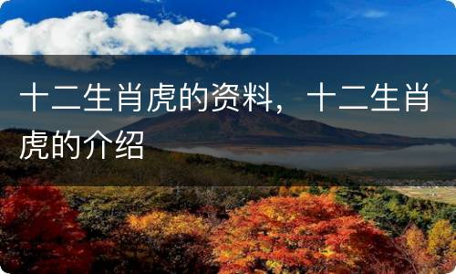 十二生肖虎的资料，十二生肖虎的介绍