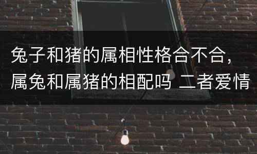 兔子和猪的属相性格合不合，属兔和属猪的相配吗 二者爱情必将开