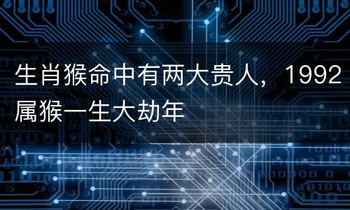 生肖猴命中有两大贵人，1992属猴一生大劫年