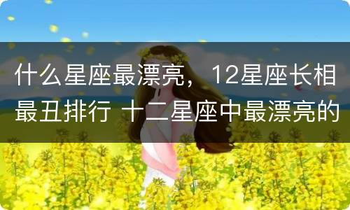 什么星座最漂亮，12星座长相最丑排行 十二星座中最漂亮的是哪个最丑的是哪个