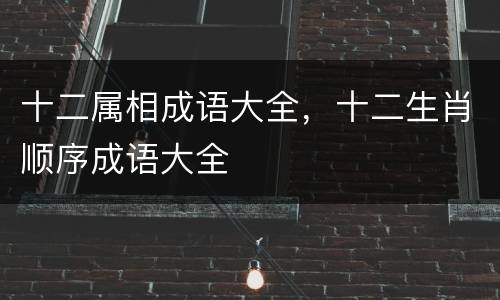 十二属相成语大全，十二生肖顺序成语大全